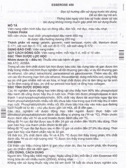 Thuốc Esserose 450 Minskintercaps cải thiện các triệu chứng bệnh lý gan (5 vỉ x 10 viên)