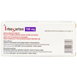 Thuốc Irbesartan 150mg Domesco điều trị tăng huyết áp, bệnh thận (2 vỉ x 14 viên)