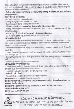 Viên nhai Myantacid-II TV.Pharm điều trị loét dạ dày - tá tràng, viêm dạ dày (10 vỉ x 10 viên) 