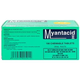 Viên nhai Myantacid-II TV.Pharm điều trị loét dạ dày - tá tràng, viêm dạ dày (10 vỉ x 10 viên) 