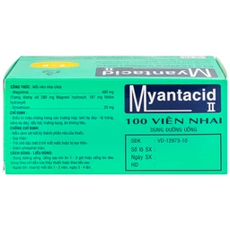 Viên nhai Myantacid-II TV.Pharm điều trị loét dạ dày - tá tràng, viêm dạ dày (10 vỉ x 10 viên) 