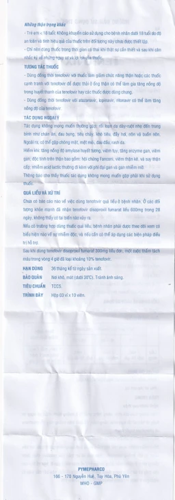 Thuốc Tenfovix điều trị nhiễm HIV, viêm gan siêu vi B (3 vỉ x 10 viên)