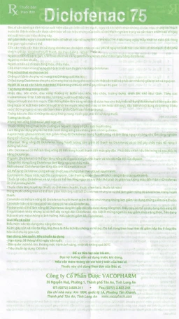 Thuốc Diclofenac 75 Vacopharm điều trị dài ngày viêm khớp mạn, thoái hóa khớp (10 vỉ x 10 viên)