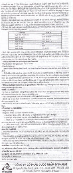 Viên nén Neo-Corclion F TV.Pharm giảm ho gió, ho khan (2 vỉ x 10 viên)