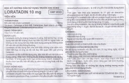 Viên nén Loratadin 10mg Imexpharm chống dị ứng, viêm mũi dị ứng, viêm kết mạc (2 vỉ x 10 viên)