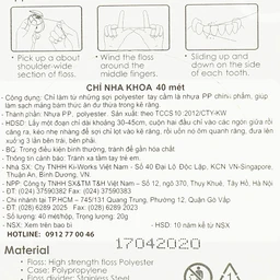 Chỉ nha khoa Okamura Asahi làm sạch mảng bám thức ăn dư thừa trong kẽ răng (40m)