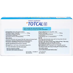 Thuốc Totcal Soft Cap DongKoo điều trị còi xương, chứng co giật (20 vỉ x 5 viên)