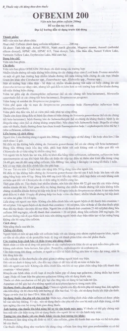 Viên nén Ofbexim 200 USP điều trị nhiễm khuẩn đường tiết niệu (3 vỉ x 10 viên)