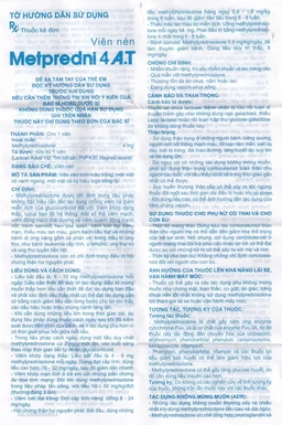 Thuốc Metpredni 4 A.T kháng viêm, điều trị viêm khớp dạng thấp, lupus ban đỏ (10 vỉ x 10 viên)