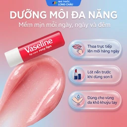Son dưỡng ẩm Vaseline Rosy Lips giúp làm mềm môi, màu hồng tự nhiên (4.8g) 5
