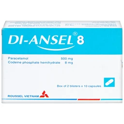 Thuốc Di-Ansel 8 Roussel giảm đau cấp tính mức độ trung bình (2 vỉ x 10 viên)
