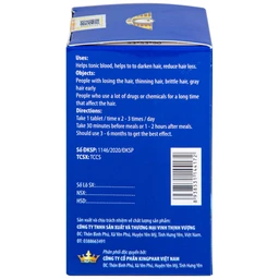 Viên uống hỗ trợ làm đen tóc, giảm gãy rụng Herba Hair Kingphar (60 viên)