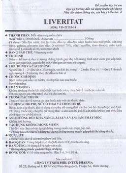 Viên nang mềm Leveritat 500mg Phil Inter Pharma điều trị viêm gan, gan nhiễm mỡ (10 vỉ x 10 viên)