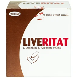 Viên nang mềm Leveritat 500mg Phil Inter Pharma điều trị viêm gan, gan nhiễm mỡ (10 vỉ x 10 viên)