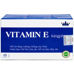 Viên uống bổ sung vitamin E hỗ trợ chống oxy hóa Vitamin E Kingphar (4 vỉ x 10 viên)