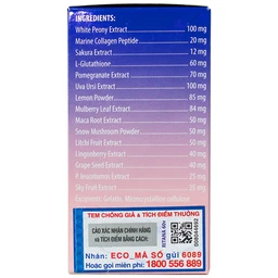 Viên uống hỗ trợ da trắng hồng tự nhiên Ritana (60 viên)