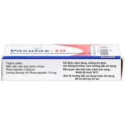 Thuốc Vasulax-10 Micro điều trị rối loạn lipid máu (3 vỉ x 10 viên)