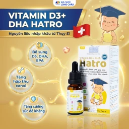 Dung dịch bổ sung Vitamin D3, DHA, EPA tăng đề kháng, giảm nguy cơ còi xương Vitamin D3+ DHA Hatro (20ml) 2