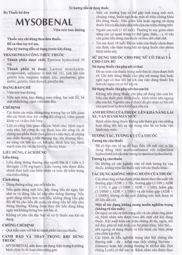 Viên nén Mysobenal 50mg Hasan cải thiện triệu chứng tăng trương lực cơ (5 vỉ x 10 viên)