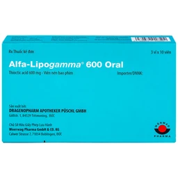 Thuốc Alfa-Lipogamma 600 Oral Worwag hỗ trợ điều trị đa thần kinh đái tháo đường (3 vỉ x 10 viên)