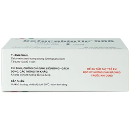 Thuốc Cefurobiotic 500mg Tenamyd điều trị nhiễm khuẩn (5 vỉ x 10 viên)