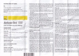 Viên nén Metformin Denk 1000 điều trị đái tháo đường típ 2 (2 vỉ x 15 viên)