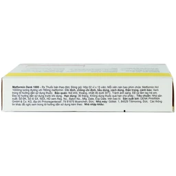 Viên nén Metformin Denk 1000 điều trị đái tháo đường típ 2 (2 vỉ x 15 viên)