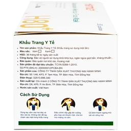 Khẩu trang 4 lớp than hoạt tính Hamita H80+ màu xám (50 cái) ngăn khói bụi, vi khuẩn và giọt bắn