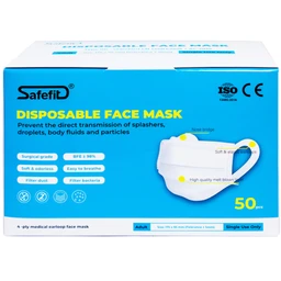 Khẩu trang 4 lớp Safefit màu xanh (50 cái) ngăn khói bụi, vi khuẩn