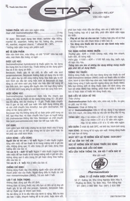 Viên ngậm Star Cough Relief OPV giảm tạm thời triệu chứng ho (2 vỉ x 12 viên)