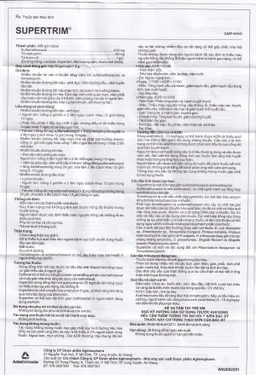 Thuốc bột uống Supertrim 1.6g Agimexpharm điều trị nhiễm khuẩn do các vi khuẩn nhạy cảm (30 gói)