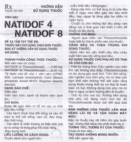 Viên nén Natidof 8 SPM điều trị thoái hóa đốt sống, vẹo cổ, đau lưng (3 vỉ x 10 viên)