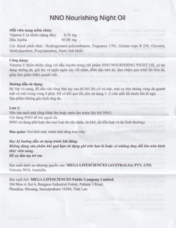 Dầu dưỡng da ban đêm NNO Nourishing Night Oil giúp dưỡng ẩm, phục hồi da
