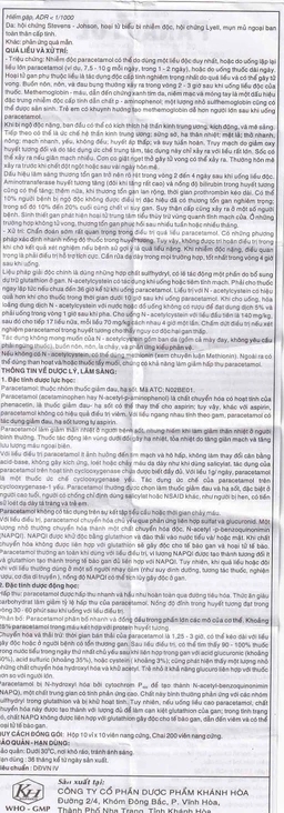 Viên nang cứng Panactol 500mg Khapharco giảm đau, hạ sốt (200 viên)