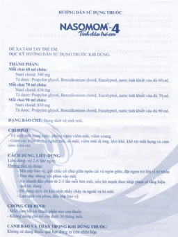 Tinh dầu trẻ em Nasomom-4 Reliv giảm triệu chứng nghẹt mũi, sổ mũi, khò khè, cảm cúm (70ml)