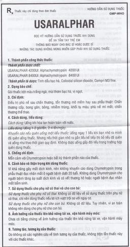 Thuốc Usaralphar 8400 UI Usarichpharm điều trị phù nề sau chấn thương, tổn thương mô mềm (30 gói x 1g)