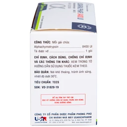 Thuốc Usaralphar 8400 UI Usarichpharm điều trị phù nề sau chấn thương, tổn thương mô mềm (30 gói x 1g)