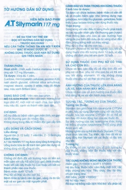 Thuốc A.T Silymarin 117mg An Thiên hỗ trợ điều trị bệnh viêm gan mạn tính, xơ gan (3 vỉ x 10 viên)
