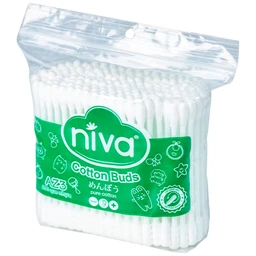 Tăm bông thân nhựa Niva AZ3 túi zip 1 đầu tròn 1 đầu xoắn vệ sinh tai, mũi, vết thương (200 que)