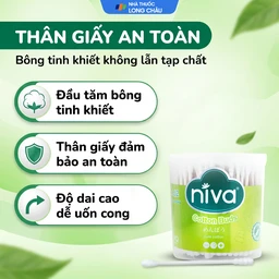 Tăm bông Niva Cotton Buds AJ2 thân giấy 1 đầu tròn 1 đầu xoắn vệ sinh tai, mũi, vết thương (200 que) 3