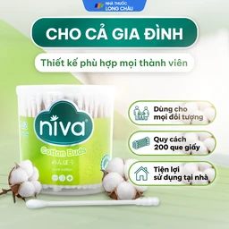 Tăm bông Niva Cotton Buds AJ2 thân giấy 1 đầu tròn 1 đầu xoắn vệ sinh tai, mũi, vết thương (200 que) 4