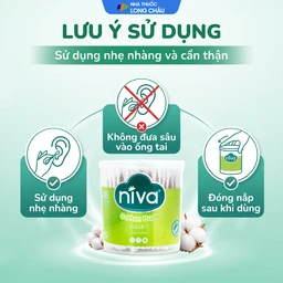 Tăm bông Niva Cotton Buds AJ2 thân giấy 1 đầu tròn 1 đầu xoắn vệ sinh tai, mũi, vết thương (200 que) 5