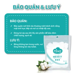 Bông viên Niva Cotton Balls YB1 (50 viên) làm sạch vết thương, thấm máu và dịch tiết 5