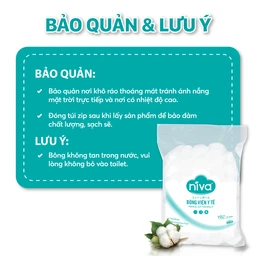 Bông viên Niva Cotton Balls YB2 (100 viên) làm sạch vết thương, thấm máu và dịch tiết 5