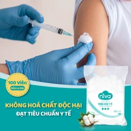 Bông viên Niva Cotton Balls YB2 (100 viên) làm sạch vết thương, thấm máu và dịch tiết 4