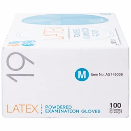 Găng tay y tế có bột Latex size M (100 cái) Powdered Examnation