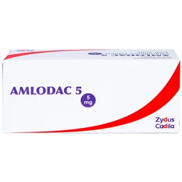 Thuốc Amlodac 5 Cadila điều trị tăng huyết áp, đau thắt ngực (10 vỉ x 10 viên)