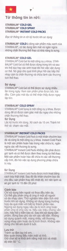 Gel lạnh giảm đau Starbalm Cold Gel 25ml giảm thâm tím, bong gân, giảm đau cơ, phục hồi chấn thương