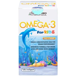 Viên uống giúp trẻ phát triển chiều cao, trí não và thị lực Omega-3 For Kids Nutrimed (100 viên)