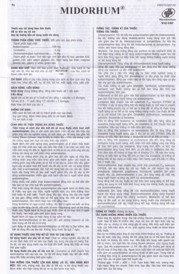 Viên nén Midorhum OPV hạ sốt, giảm ho, giảm đau, chống dị ứng (10 vỉ x 10 viên)